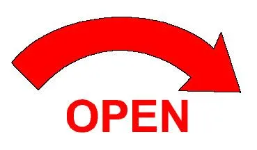 Schriftzug OPEN rechts