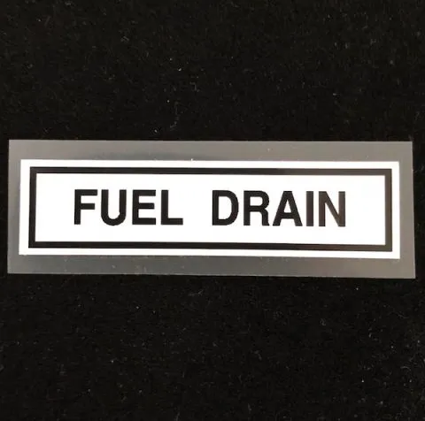 Schriftzug FUEL DRAIN