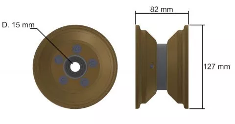 4 Bugradfelge geteilt