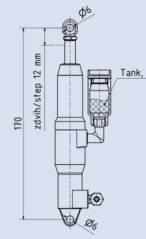 Bremszylinder f�r Seitenruderpedale, einstellbar
