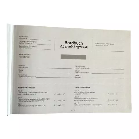 Bordbuch Motorflug deutsch/englisch EASA