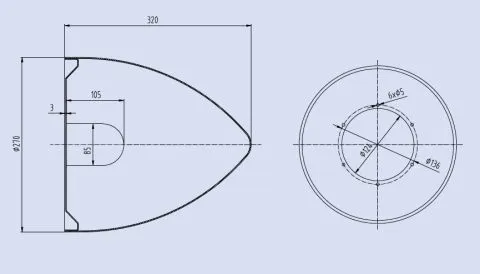 Spinner 270 mm 3 Blatt