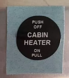 Bowdenzugbeschriftung CABIN HEATER