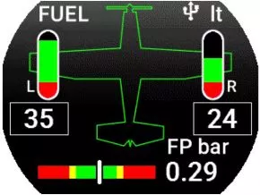 Flybox OMNIA LP, Tankanzeige