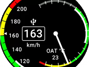Flybox OMNIA ASI-OAT, Fahrtmesser mit Auentemperaturanzeige