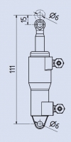 Bremszylinder fr Seitenruderpedale,  einstellbar