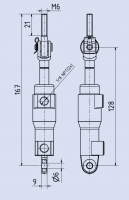 Bremszylinder fr Seitenruderpedale,  einstellbar