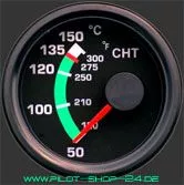 Zylinderkopftempertur-/ Khlwassertemperaturanzeige / CHT 150C,  52mm