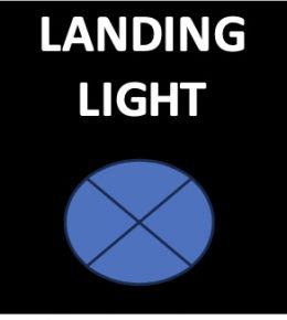 Schalterbeschriftung LANDING LIGHT, rot
